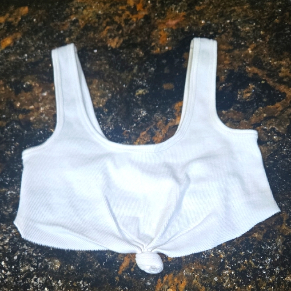 Free People Movement Flash Dance Front Tie Knot Ribbed Sports bra Tank Crop Top